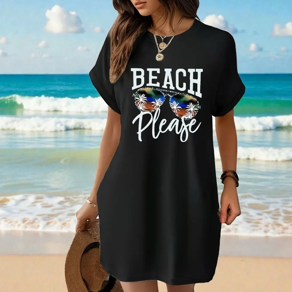 Black Beach Please Women's Swim Cover-Up